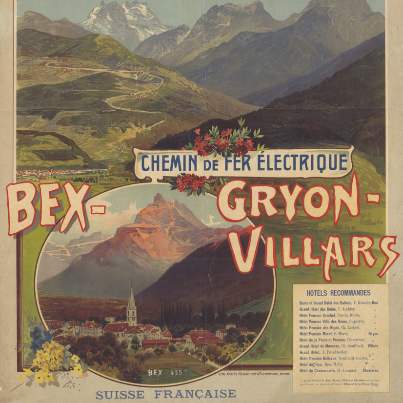 Affiche "Chemin de fer électrique Bex-Gryon-Villars". Anton Reckziegel